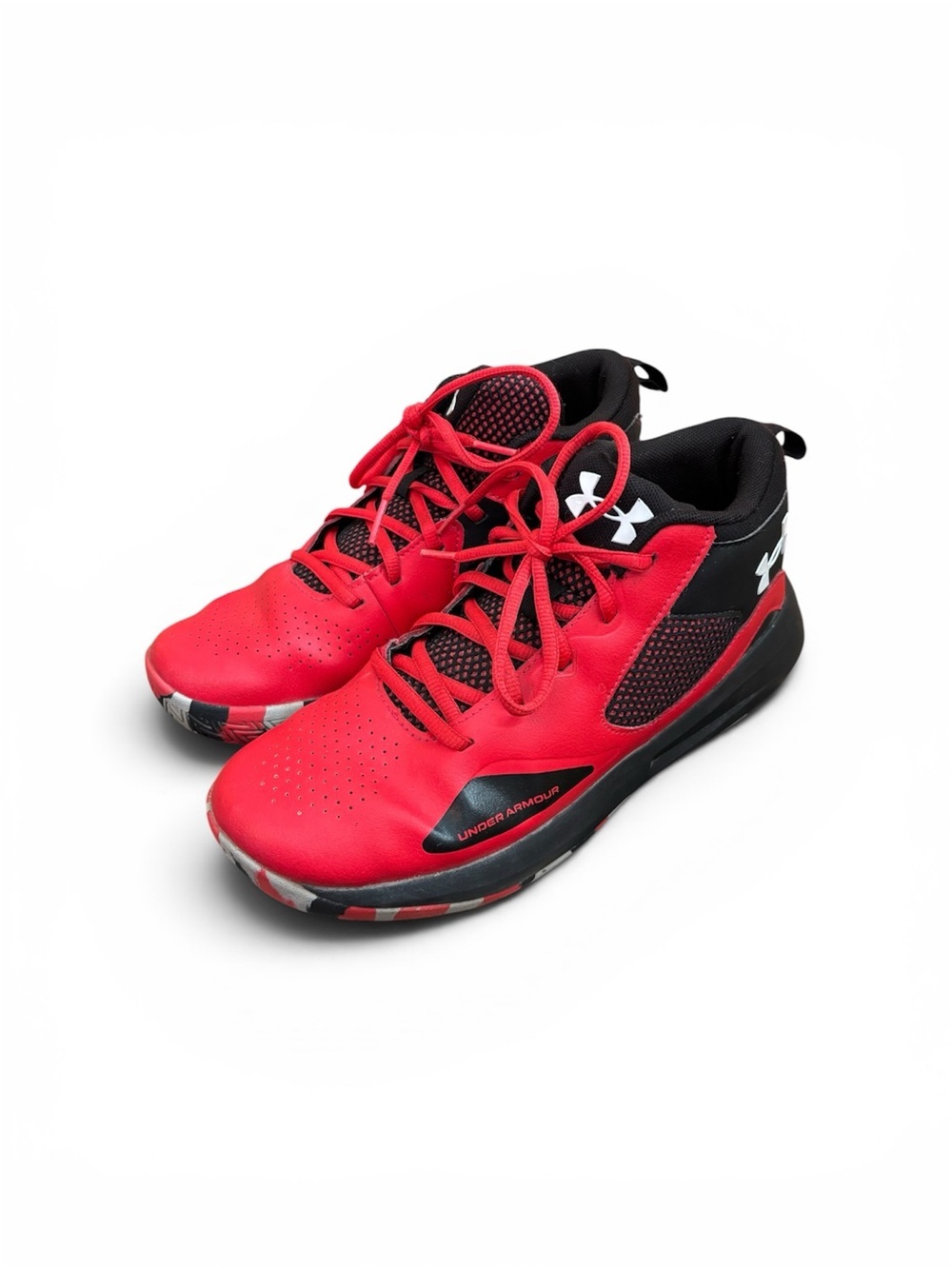 Under Armour Kids' Red and Black Athletic Sneakers 6.5Y